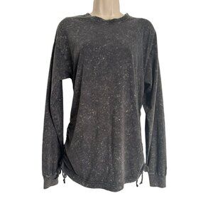 Pink By Victoria Secret Dark Gray Rushed Sides Oversized Long Sleeve Size Small